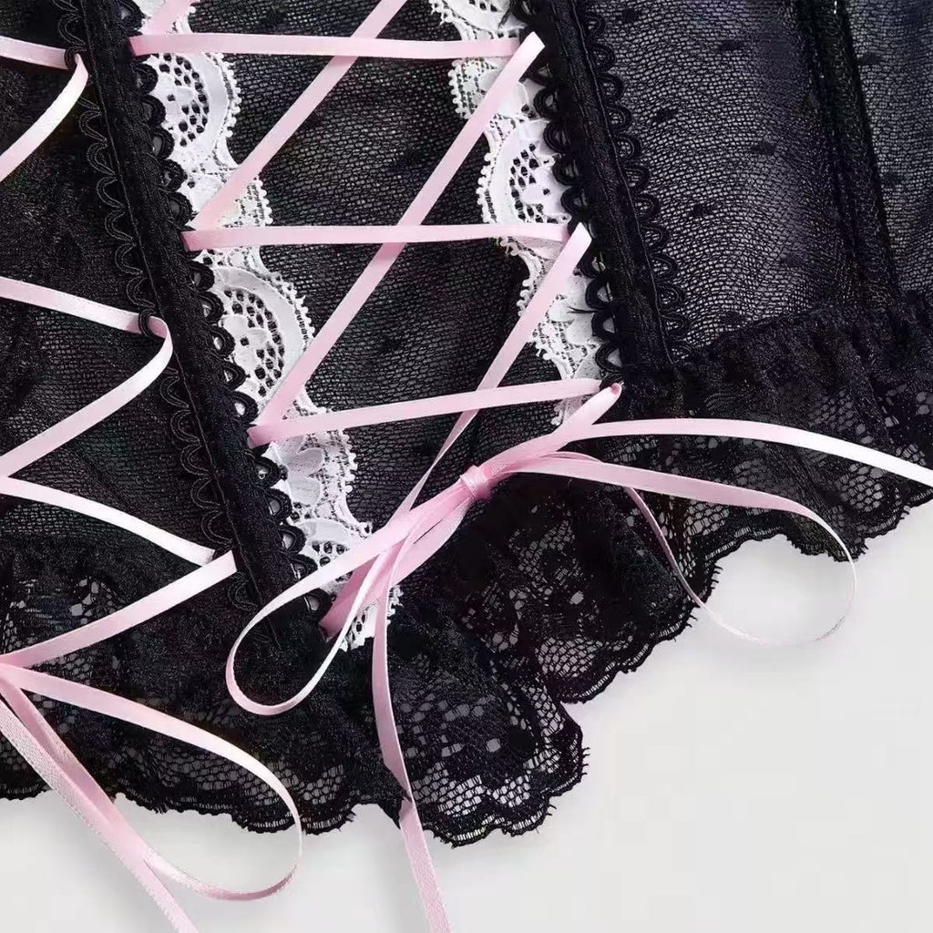 The Noir Elegance Crisscross Corset