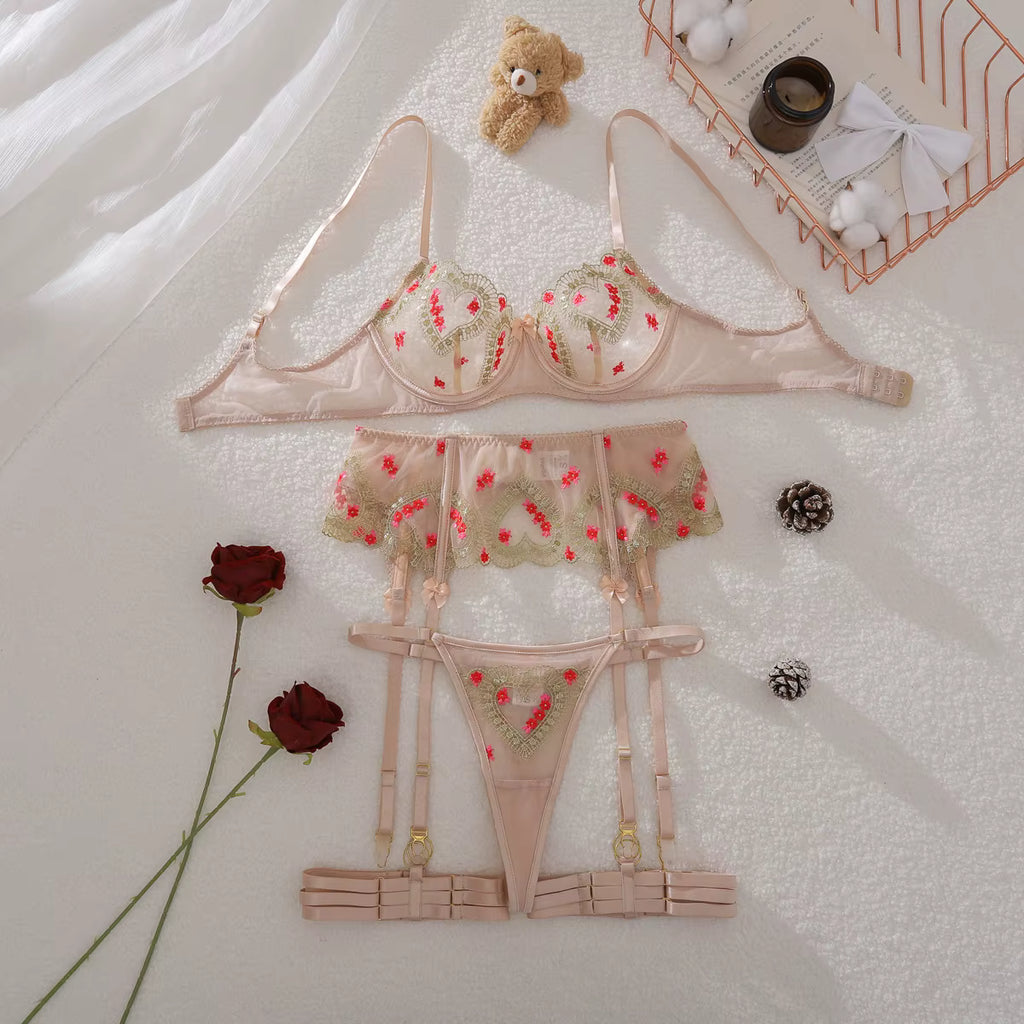 The Sapphire Sheer Mesh Bra Set