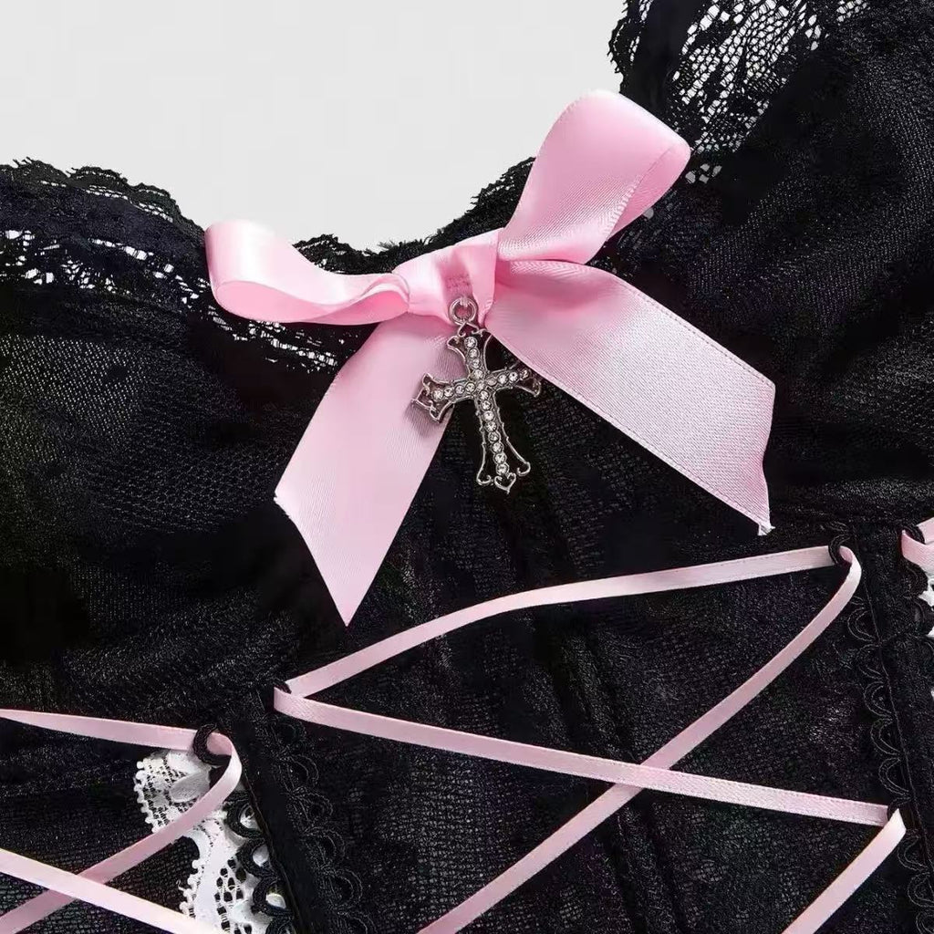 The Noir Elegance Crisscross Corset