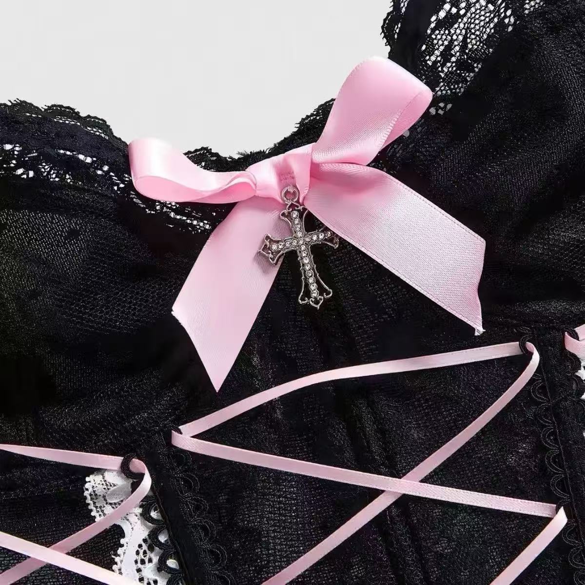 The Noir Elegance Crisscross Corset