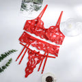 S-2XL Temptation Lace Bra Seduction Lingerie Garter Set Sexy Push up Underwire Cup Bra Underwear Panties Garter Set #0564